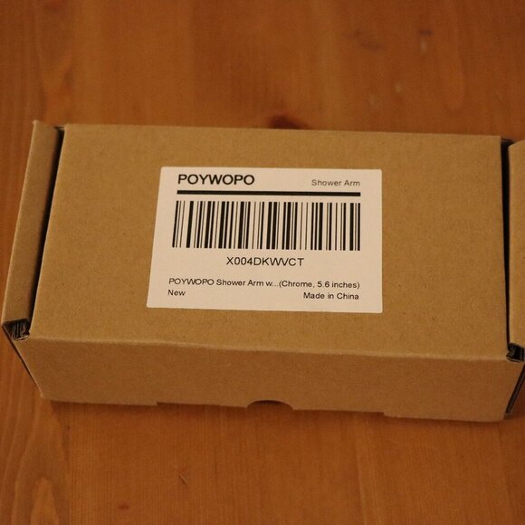 POYWOPO Chrome shower arm replacement or extender kit, 5.6 inches, New - Picture 4 of 9